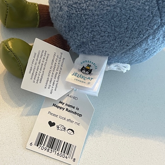 BNWT RARE Jellycat Amuseables Happy Raindrop Plush Collectible super Cute HTF - Picture 6 of 6